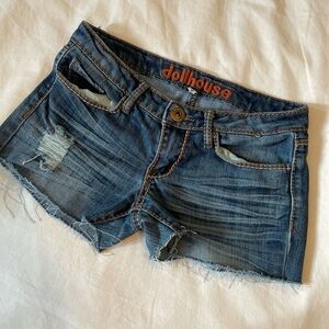 Dollhouse Distressed Blue Jean Shorts